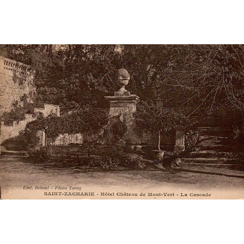 Carte postale ancienne Saint-Zacharie hôtel château de Mont-Vert cascade Var début XXe siècle