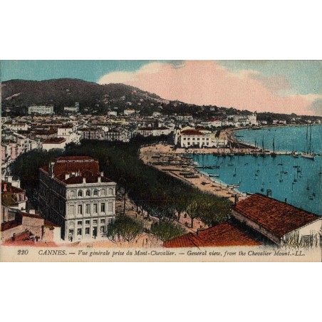 Carte postale ancienne – Cannes vue générale depuis Mont Chevalier (Alpes-Maritimes)