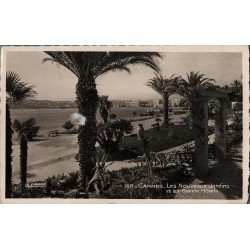 Carte postale ancienne – Cannes, jardins et grands hôtels (Côte d’Azur)