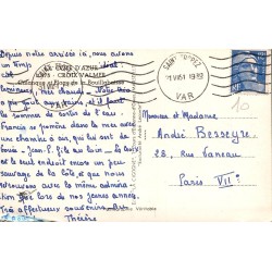 Carte CPSM Croix-Valmer calanque et plage Bouillabaisse