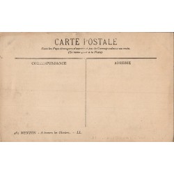 Carte postale ancienne – Menton – Vue à travers les oliviers