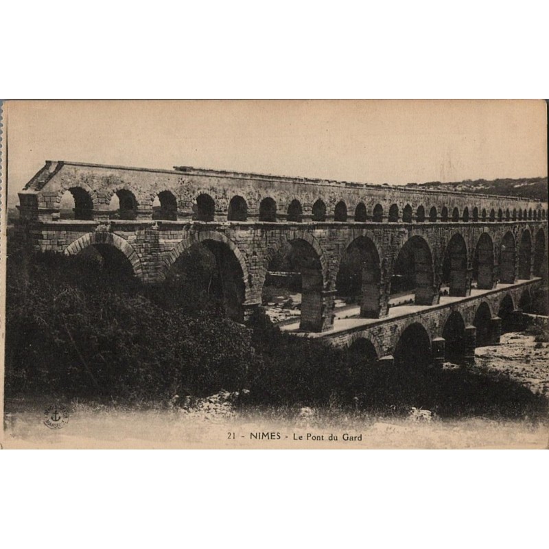 Carte postale ancienne – Pont du Gard, aqueduc romain (Gard)