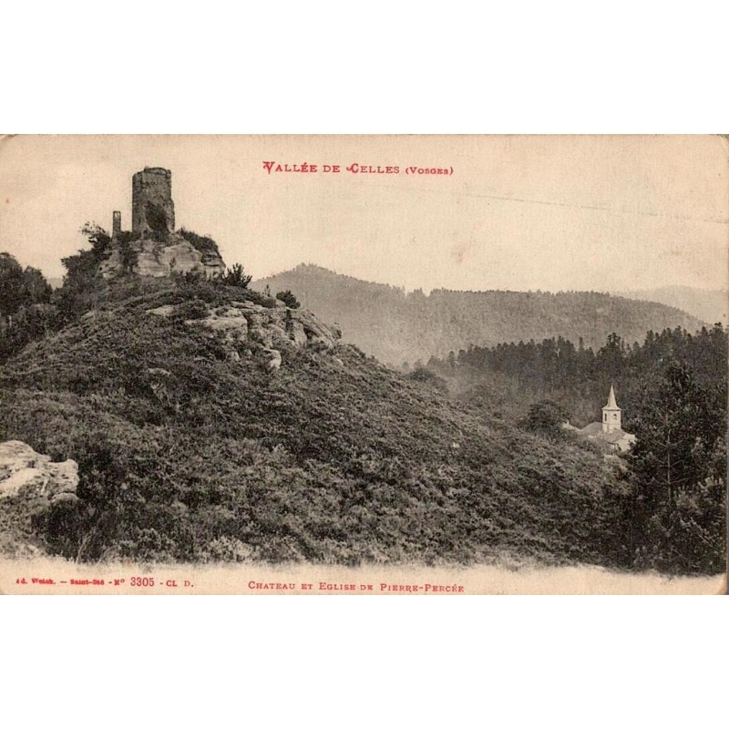 Carte postale ancienne vallée de Celles château Pierre-Percée Vosges début XXe siècle
