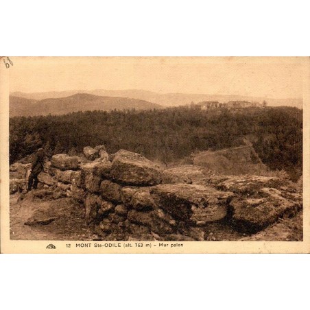 Carte postale ancienne Mont Sainte-Odile Mur Païen Bas-Rhin début XXe siècle