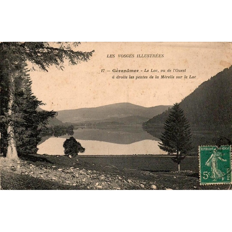 17 - GERARDMER - Le Lac, vu de l'Ouest, à droite les pentes de la Mérelles sur le Lac