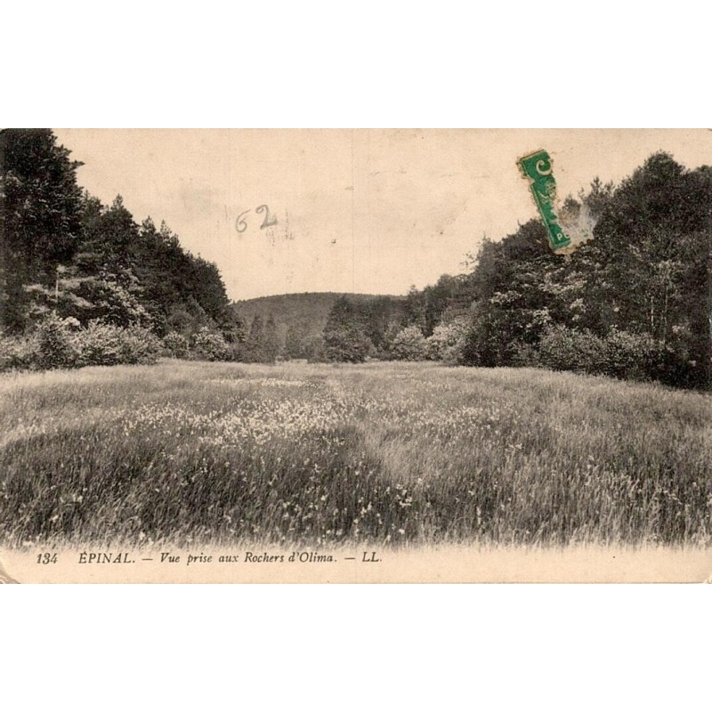 Carte postale ancienne Épinal vue prise aux Rochers d’Olima
