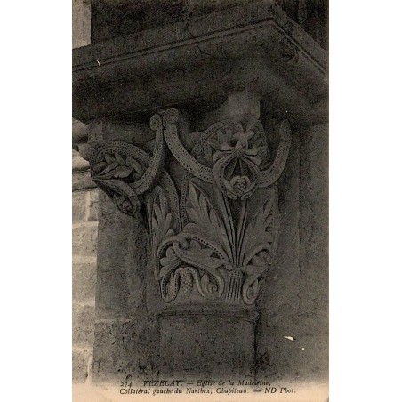 274 - VEZELAY - Église de la Madeleine, Collatéral gauche du Narthex, Chapiteau
