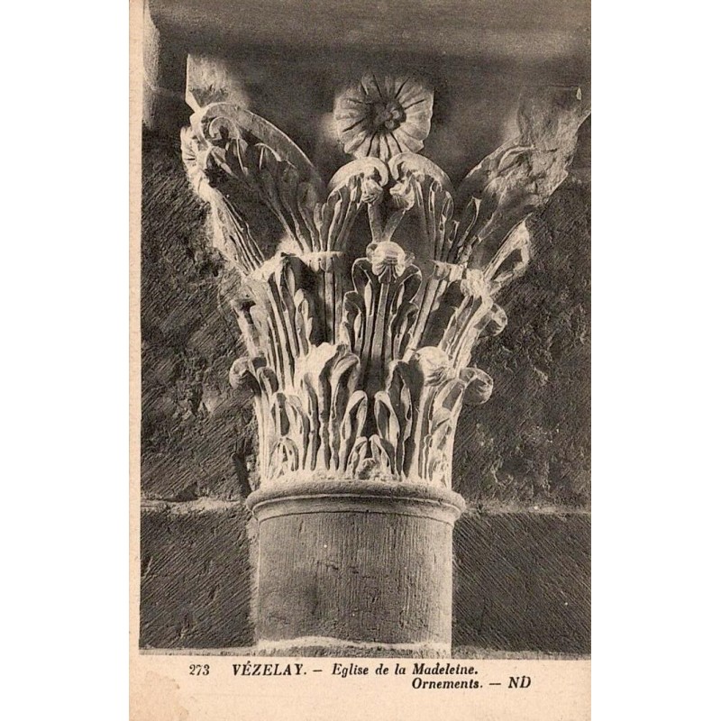 Carte postale ancienne Vézelay église de la Madeleine ornements