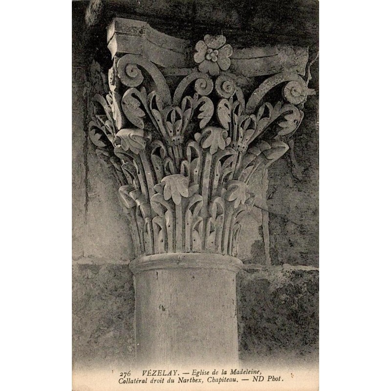 276 - VEZELAY - Église de la Madeleine, Collatéral droit, Chapiteau -- ND