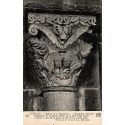 Carte postale ancienne Vézelay chapiteau 4e pilier nef