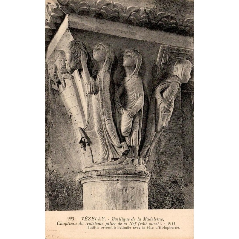 223 - VEZELAY - Basilique de la Madeleine -  Chapiteau du Troisième pilier de la nef côté ouest -- ND
