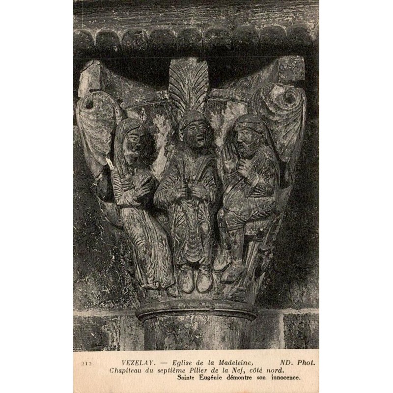 212 - VEZELAY - Église de la Madeleine - Chapiteau du septième pilier de la nef côté Nord -- ND