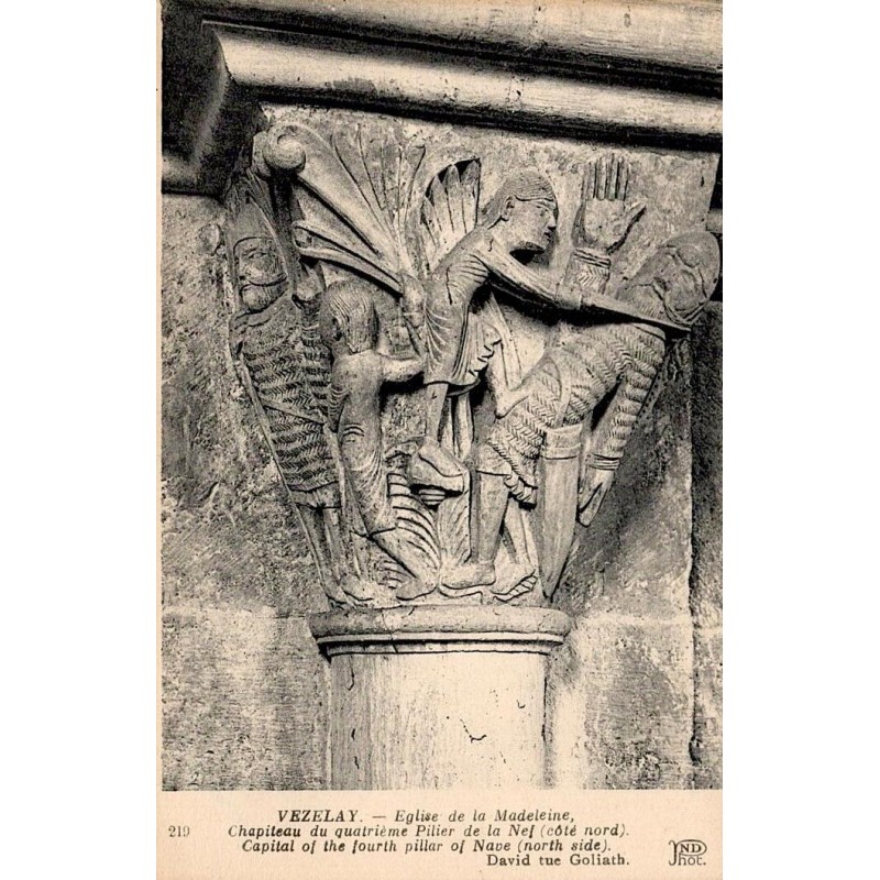 219 - VEZELAY - Église de la Madeleine - Chapiteau du quatrième pilier de la nef côté nord -- ND