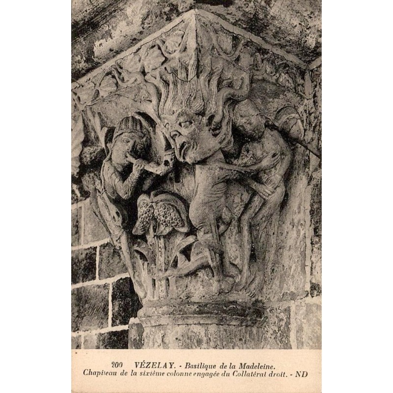 209 - VEZELAY - Basilique d ela Madeleine, Chapiteau de la sixième colonne engagée du Collatéral droit -- ND
