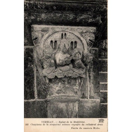 202 - VEZELAY - Église de la Madeleine, Chapiteau de la cinquième colonne engagée du Collatéral droit -- ND