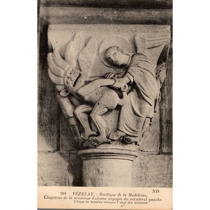 204 - VEZELAY - Basilique de la Madeleine, Chapiteau de la neuvième colonne engagée du Collatéral gauche -- ND