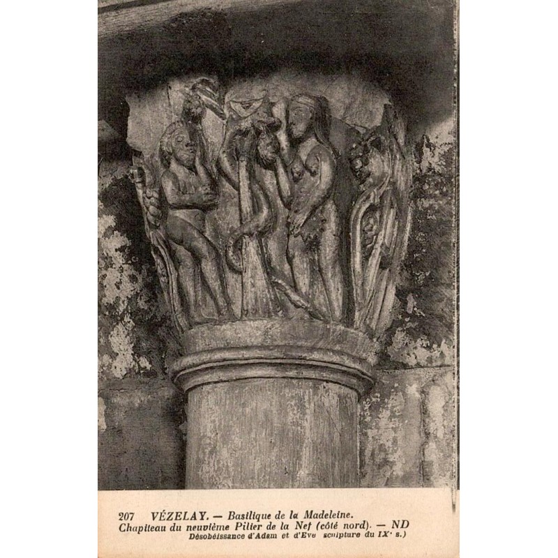 207 - VEZELAY - Basilique de la Madeleine, Chapiteau du neuvième  pilier de la Nef côté Nord-- ND