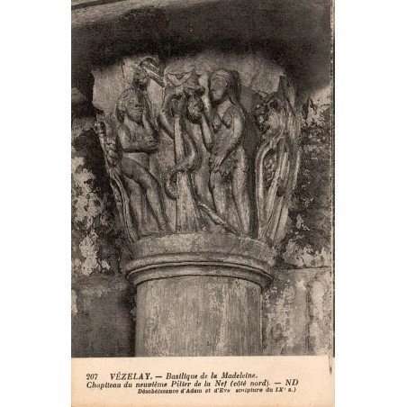 207 - VEZELAY - Basilique de la Madeleine, Chapiteau du neuvième  pilier de la Nef côté Nord-- ND