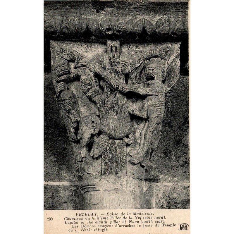 209 - VEZELAY - Église de la Madeleine - Chapiteau du huitième Pilier de la Nef (Côté Nord) -- ND
