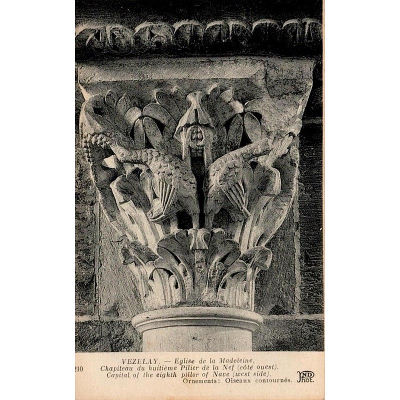 210 - VEZELAY - Église de la Madeleine - Chapiteau du huitième Pilier de la Nef (Côté Ouest) -- ND