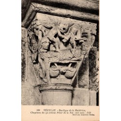 180 - VEZELAY - Basilique de la Madeleine, Chapiteau du quatrième pilier de la Nef côté sud-- ND