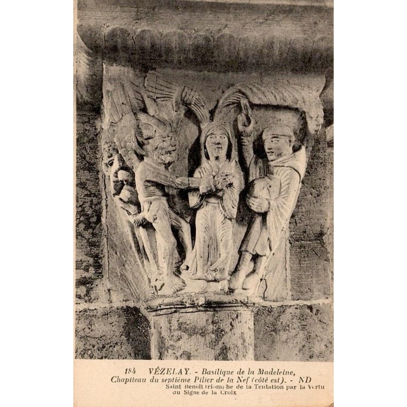 184 - VEZELAY - Église de la Madeleine - Chapiteau du septième Pilier de la Nef (Côté Est) -- ND