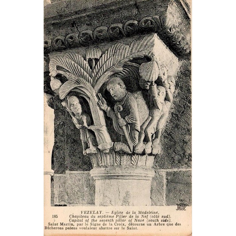 185 - VEZELAY - Église de la Madeleine - Chapiteau du septième Pilier de la Nef (Côté Sud) -- ND