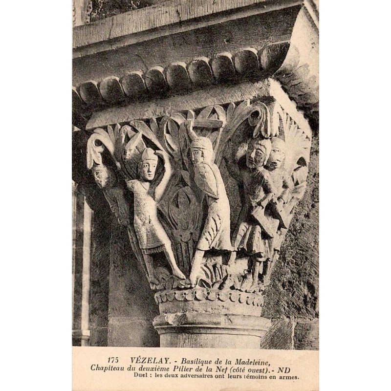 175 - VEZELAY - Basilique de la Madeleine, Chapiteau du deuxième pilier de la Nef côté ouest-- ND