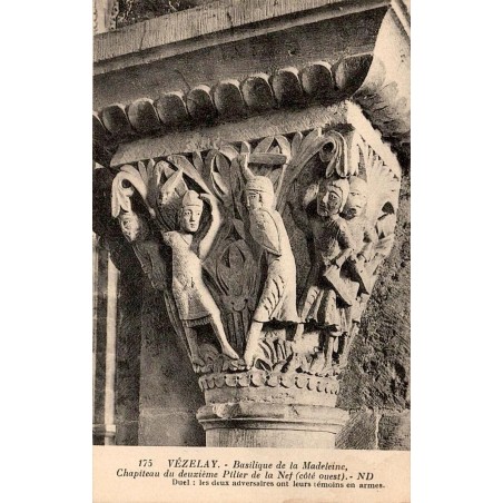 175 - VEZELAY - Basilique de la Madeleine, Chapiteau du deuxième pilier de la Nef côté ouest-- ND