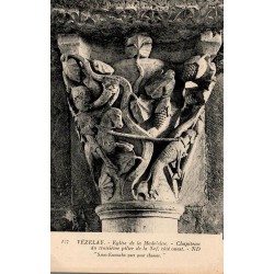 177 - VEZELAY - Église de la Madeleine - Chapiteau du troisième Pilier de la Nef (Côté Ouest) -- ND
