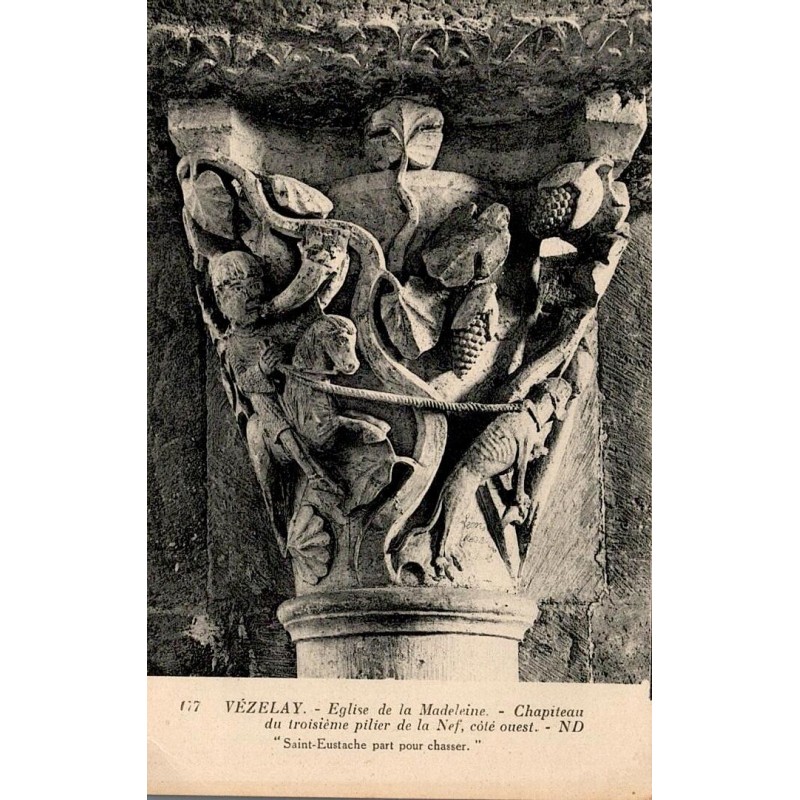 177 - VEZELAY - Église de la Madeleine - Chapiteau du troisième Pilier de la Nef (Côté Ouest) -- ND