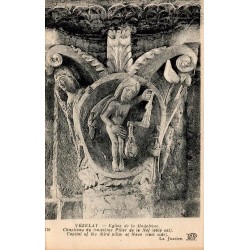 Carte postale ancienne Vézelay chapiteau 3e pilier nef est ND