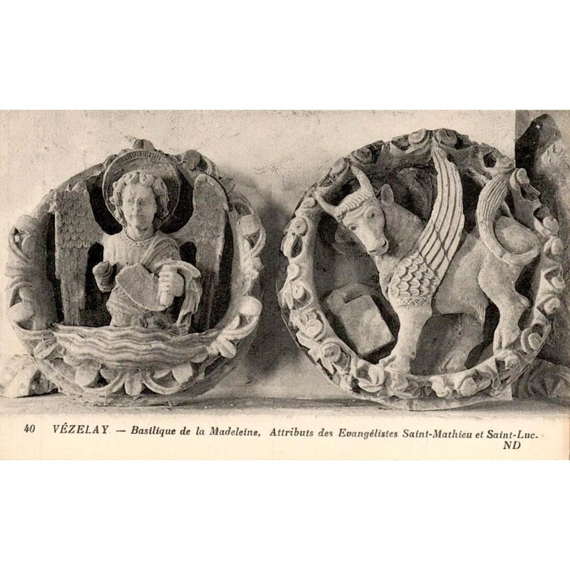 40 - VEZELAY - Basilique de la Madeleine - Attributs des 2vangélistes Saint Mathieu et Saint Luc -- ND