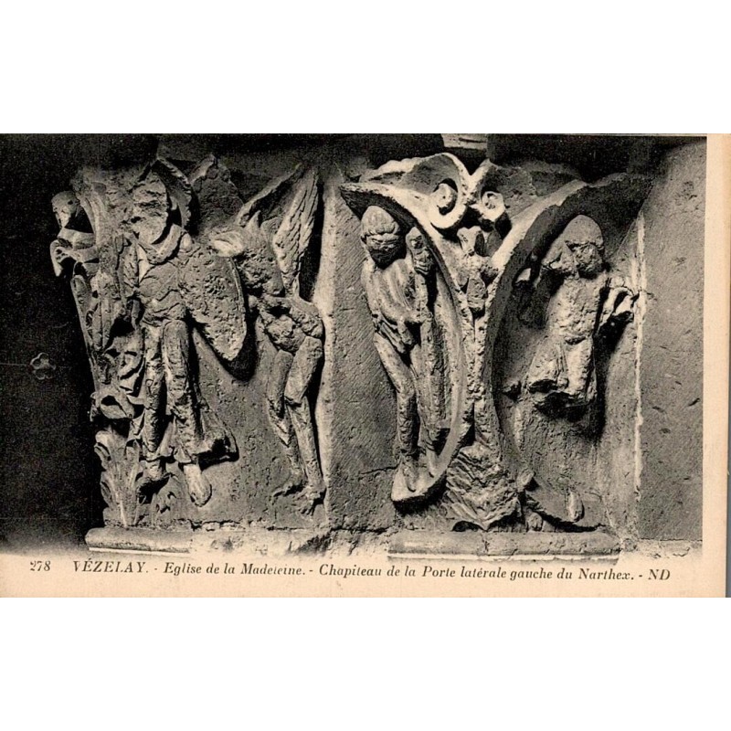 278 - VEZELAY - Église de la Madeleine, Chapiteau d ela Porte latérale Gaucge du Narthex -- ND