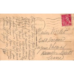 Carte postale ancienne Belfort roseraie et monument Age de Pierre