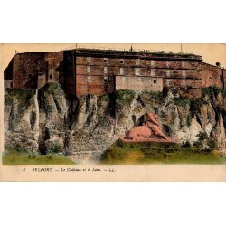 Carte postale ancienne Belfort le château et le Lion LL