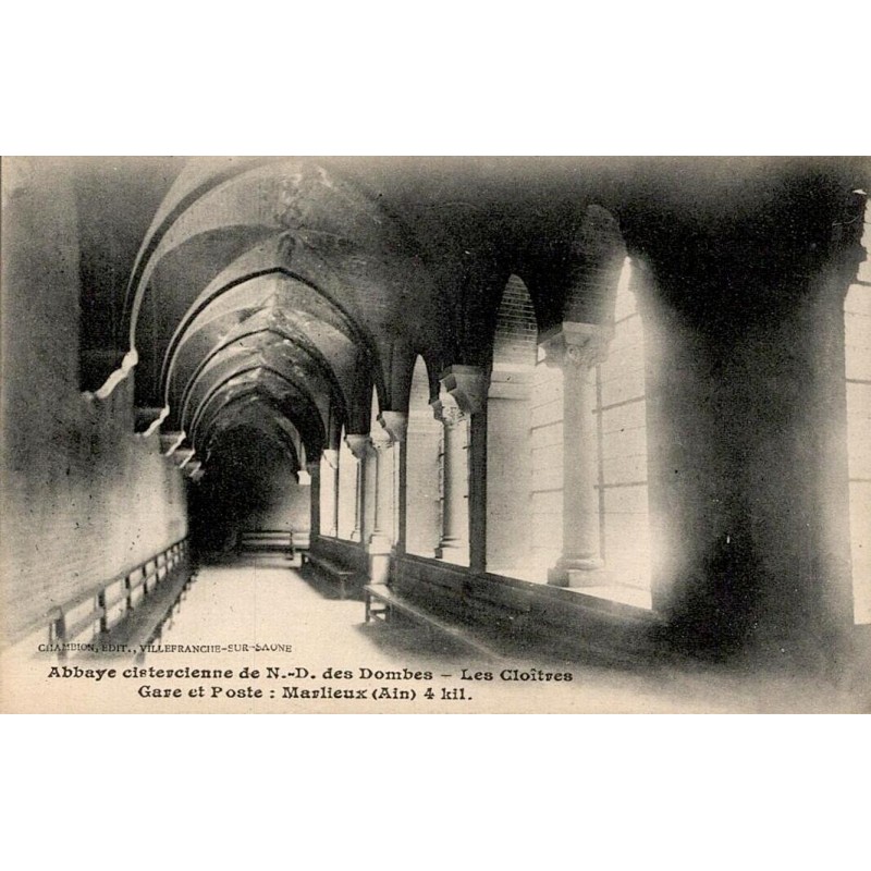 Carte postale ancienne Abbaye ND des Dombes cloîtres Marlieux Ain