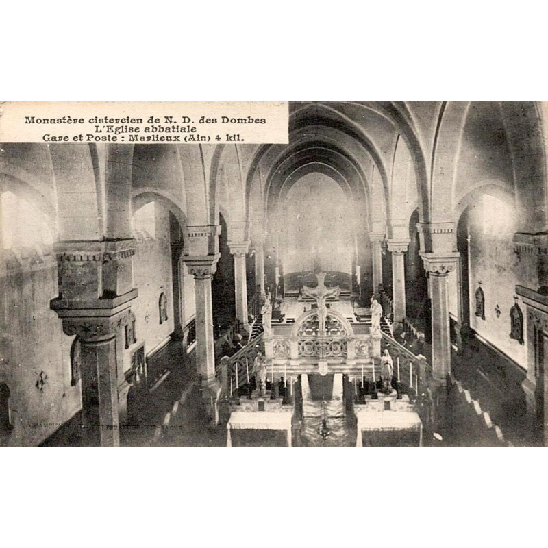 Carte postale ancienne Notre-Dame des Dombes église abbatiale Ain