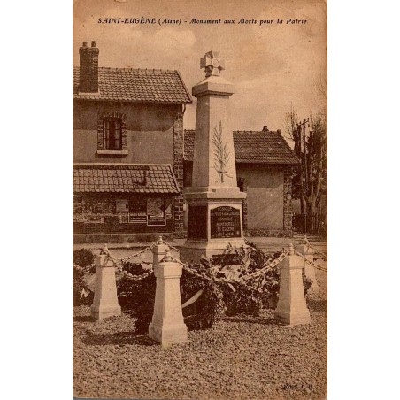 Carte postale ancienne Saint Eugène Aisne monument aux morts pour la patrie