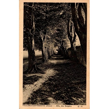 Carte postale ancienne Villers Cotterets Allée des Soupirs parc Aisne