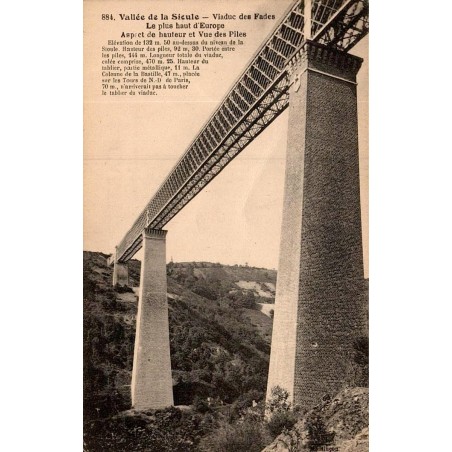 Carte postale ancienne vallée de la Sioule viaduc des Fades Puy de Dôme