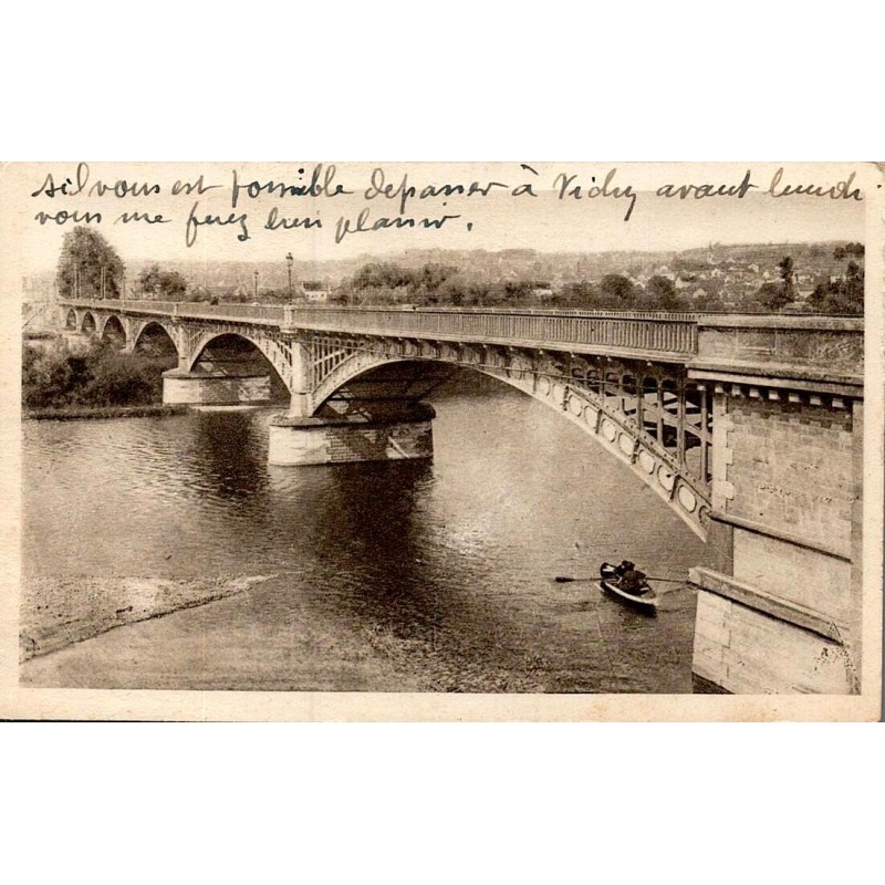 Carte postale ancienne Vichy pont sur l Allier Bellerive Allier