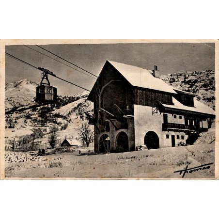 Carte postale ancienne téléphérique Serre Chevalier gare départ Chantemerle Hautes Alpes