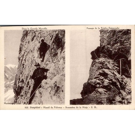 Carte postale ancienne massif du Pelvoux ascension de la Meije Dauphiné