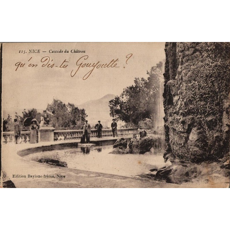Carte postale ancienne Nice Cascade du Château