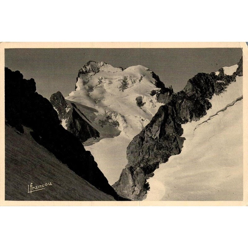 Carte postale ancienne Écrins vue Neige Cordier arête nord