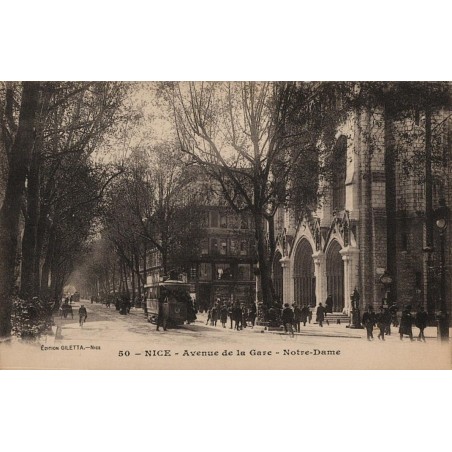 Carte postale ancienne Nice Avenue de la Gare Notre-Dame