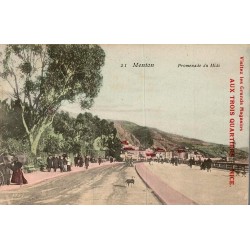 Carte postale ancienne Menton promenade du Midi bord de mer