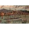 Carte postale ancienne Menton vieille ville et port Riviera