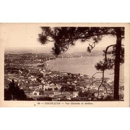 Carte postale ancienne Golfe Juan Antibes vue générale